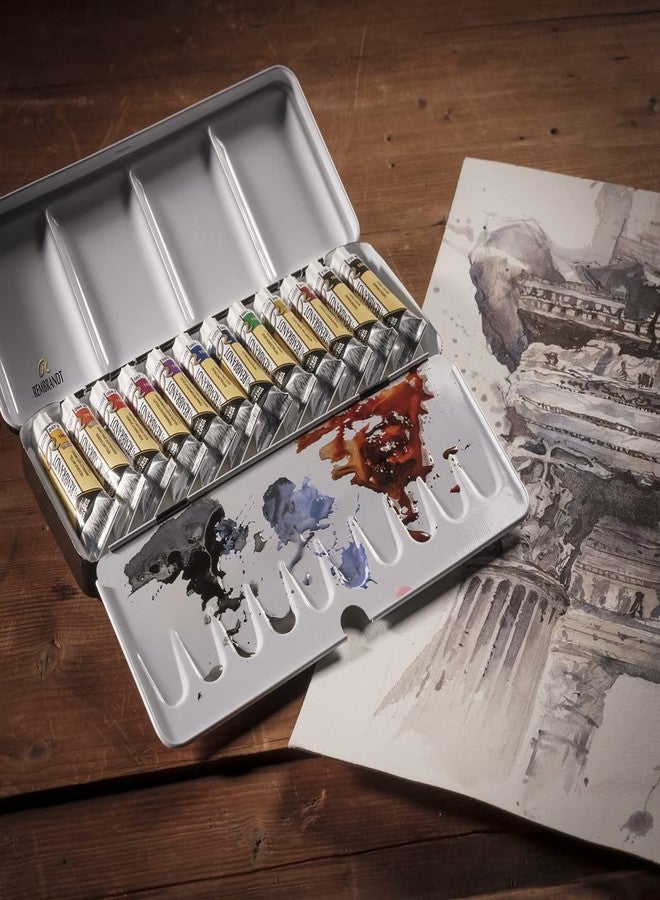 ريم براندت مجموعة ألوان مائية من ريمبرانت، علبة معدنية، لون أسود أكسيدي للمزج/اختيار لون الغسق | 12 أنبوبًا × 10 مل - Image 4